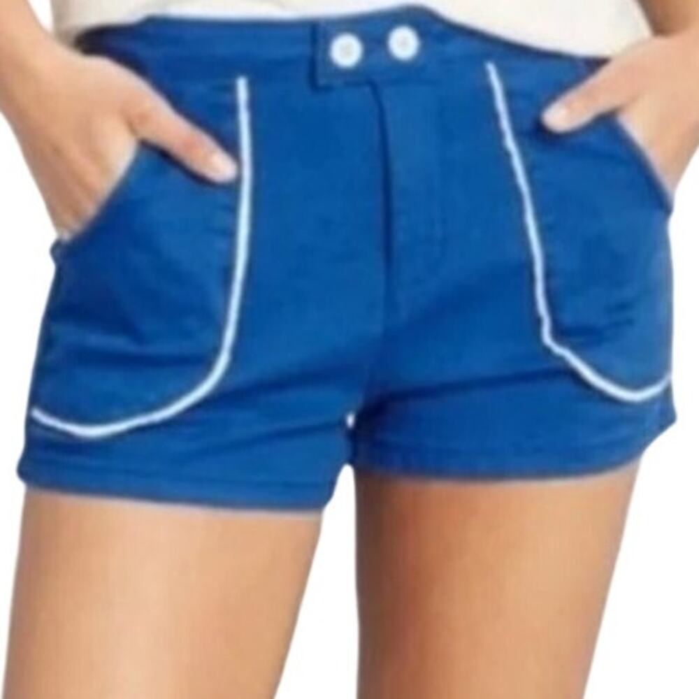 ModCloth Pin-Up Delight Retro Shorts Mid Rise Double Button Bleached Pockets 10